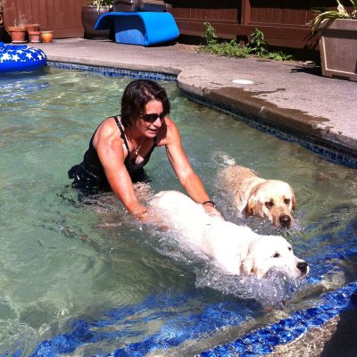 Lana at the dog pool